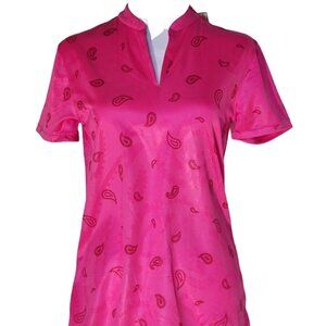Nike Dri-FIT Pink Paisley Print Woman’s Golf Polo - Size Small (DH1982-642) NWT
